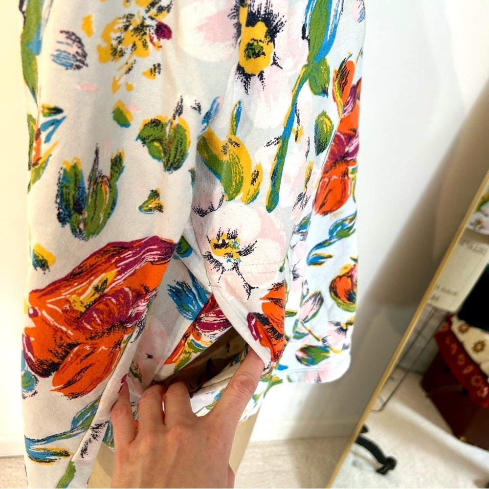 Vera Bradley Sea Air Floral Colorful Cotton Terry 1/4 Zip Pullover Sz M - Picture 4 of 10